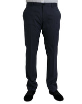 Dolce & Gabbana Blue Wool Slim Fit Dress Formal Pants -   -  Dolce & Gabbana.